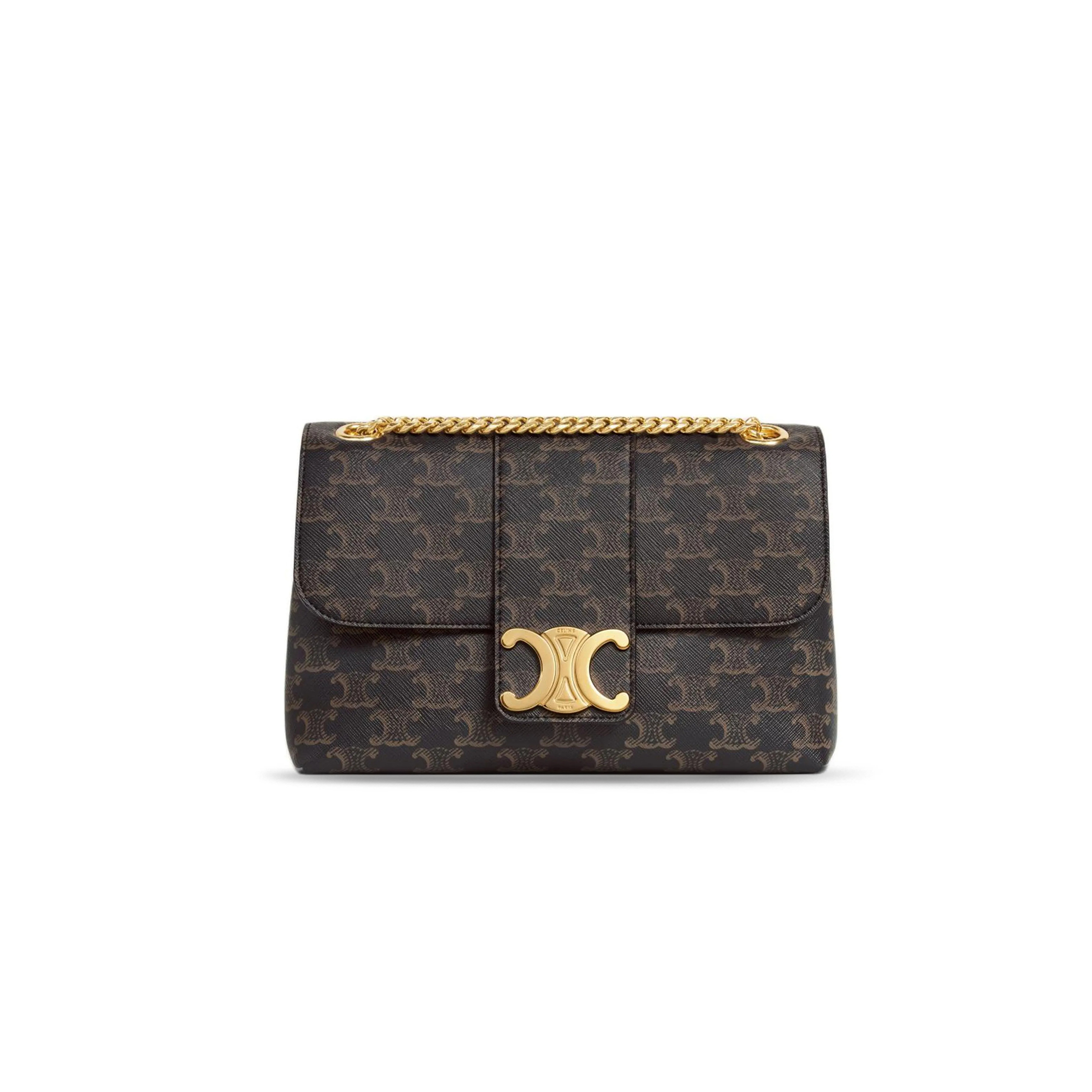 Ce**e small teen Ce**e victoire bag in logo printed cowhide leather 116592frh.04lu (23.5*14*8cm)
